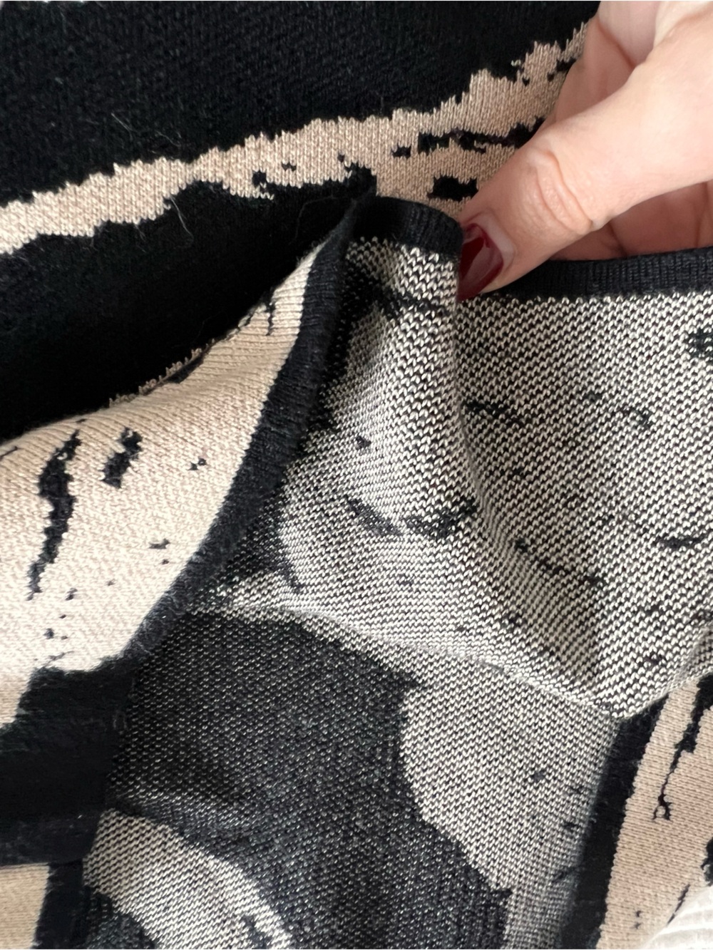 REVOLVE House of Harlow 1960 Black and Beige Abstract Midi Knit Dress Palm Leaf - Picture 7 of 7